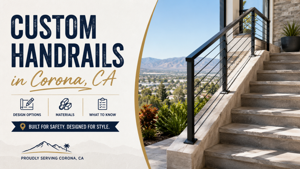 Custom Handrails in Corona, CA: Design Options, Materials, and What to Know